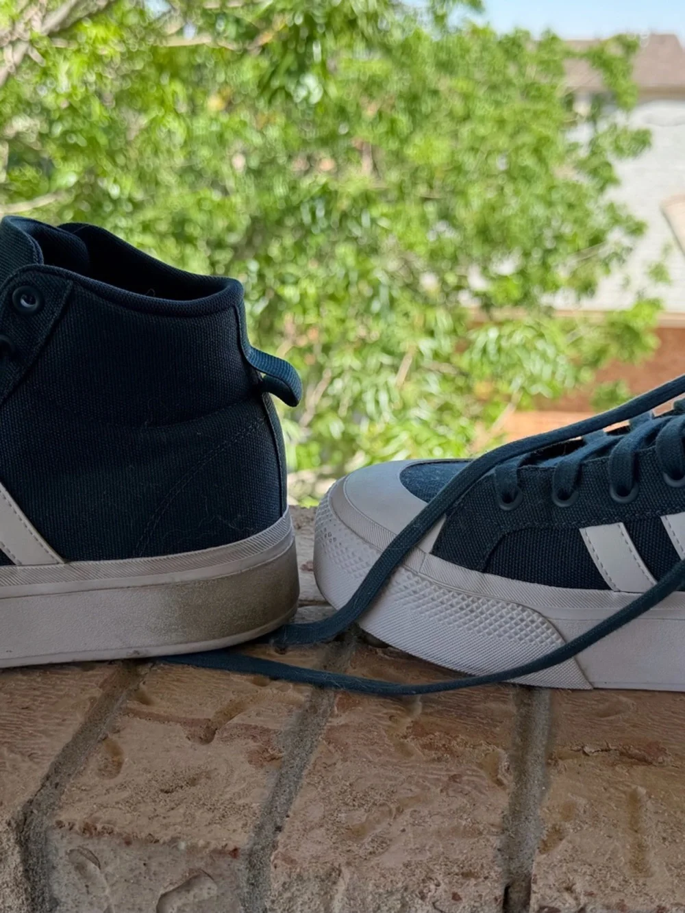 Adidas Women's High-Top Sneakers in Dark Green and White - Picture 8 of 8